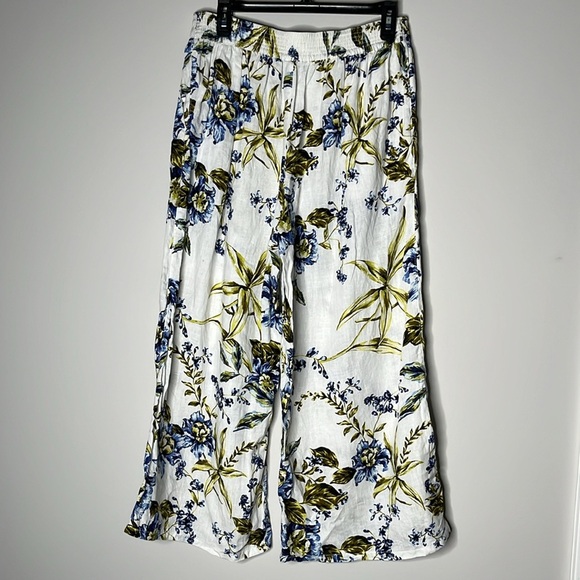 JOIE Women’s Floral Linen Wide Leg Pull On Pants Size L - Picture 2 of 7